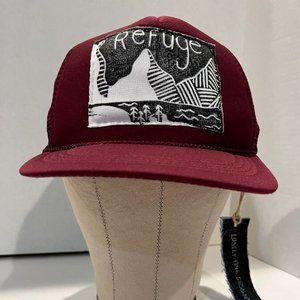 Refuge Outdoor Burgundy Snapback Hat Adjustable Adult Unisex Mesh